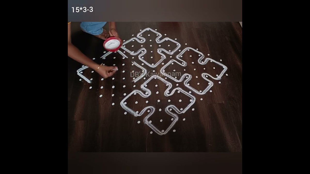 Margazhi Special : Simple and Beautiful Sikkukolam using 15*3-3