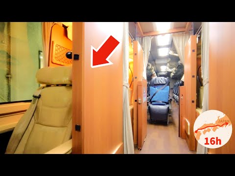 Japonya'nın en uzun gece otobüsünde en pahalı özel oda 😪🚌 Hakata Ekspresi'nde 16 saatlik yolculuk