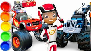 How to draw AJ, Crusher, Blaze and the Monster Machines | Blaze and the Monster Machines