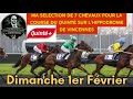 Ma sélection de 7 chevaux pour la course du Quinté du Dimanche 1er Février hippodrome de Vincennes