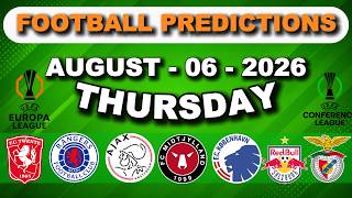 Football Predictions Today 06 August |BTTS &Over 2.5/Under 3.5| Europa League |#footballpredictions