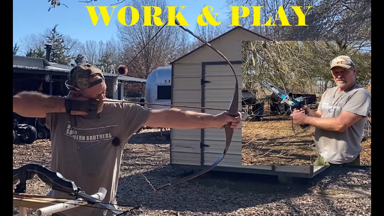 Deer Seeker Raptor Longbow   / Cleanup after the ice storm with my SEESII Battery Powered Saw