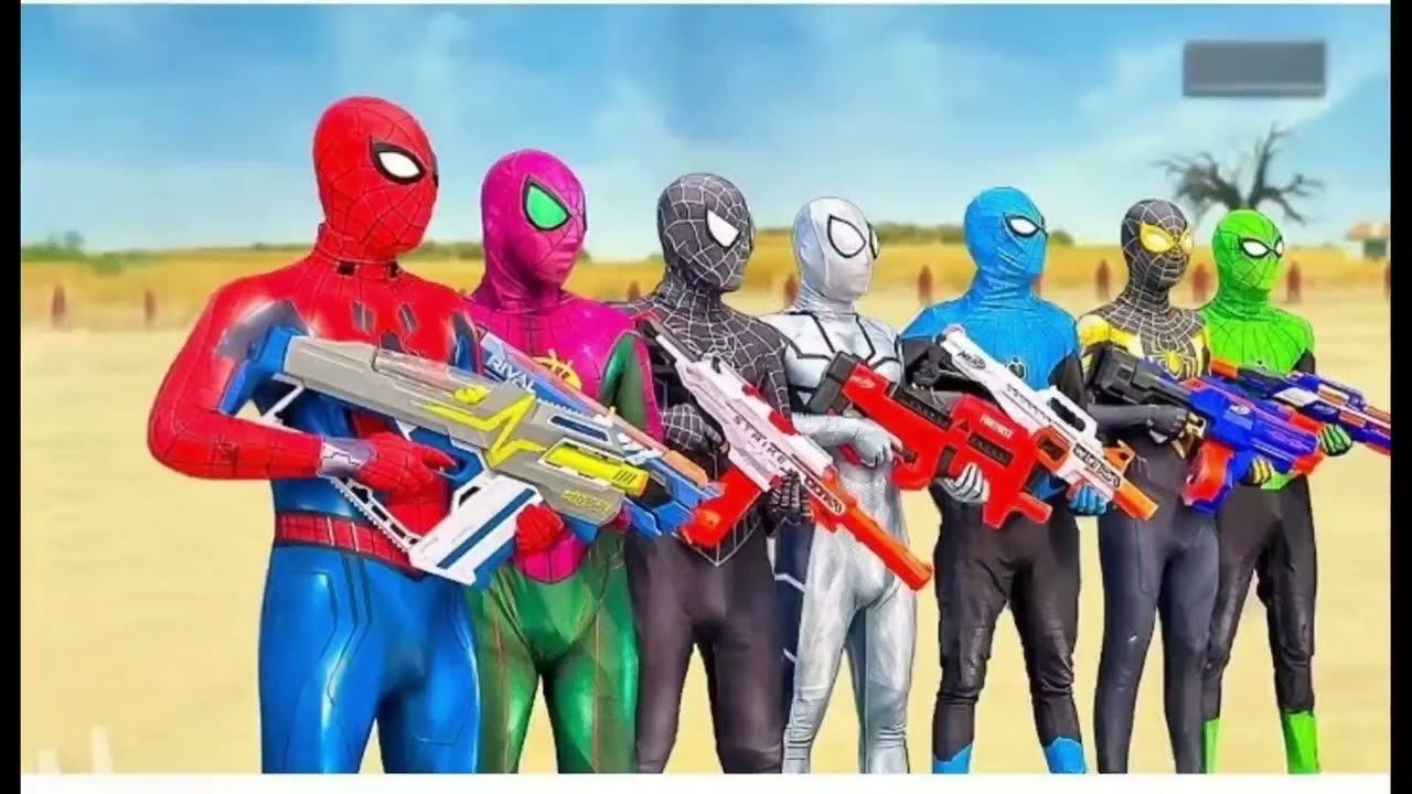 7 SuperHero's Brother's In 1 House || Spider-Man Team & Bad Joker Team Fight || Nerf Gun War!!