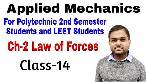 Applied Mechanics | Polytechnic Classes | Leet Classes | Ch-2 Law of Forces | Class-14
