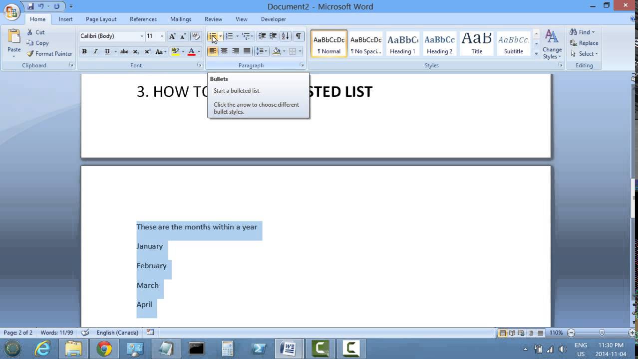 Markdown Numbered List Nested