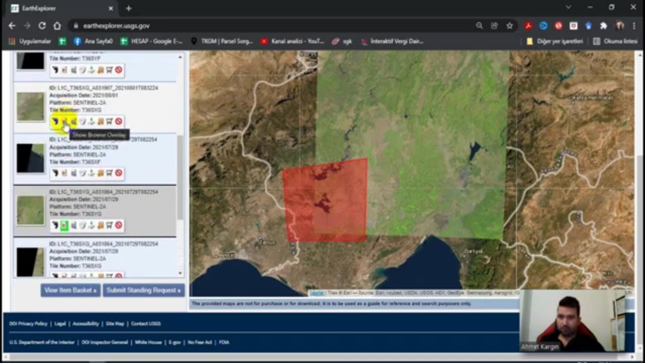 Yüksek Çözünürlük (10m) Uydu Görüntüsü İndirme Sentinel 2 I Earth Explorer USGS