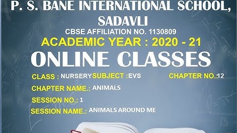 NURSERY EVS CHAPTER 12 ANIMALS SESSION 1 ANIMALS AROUND ME