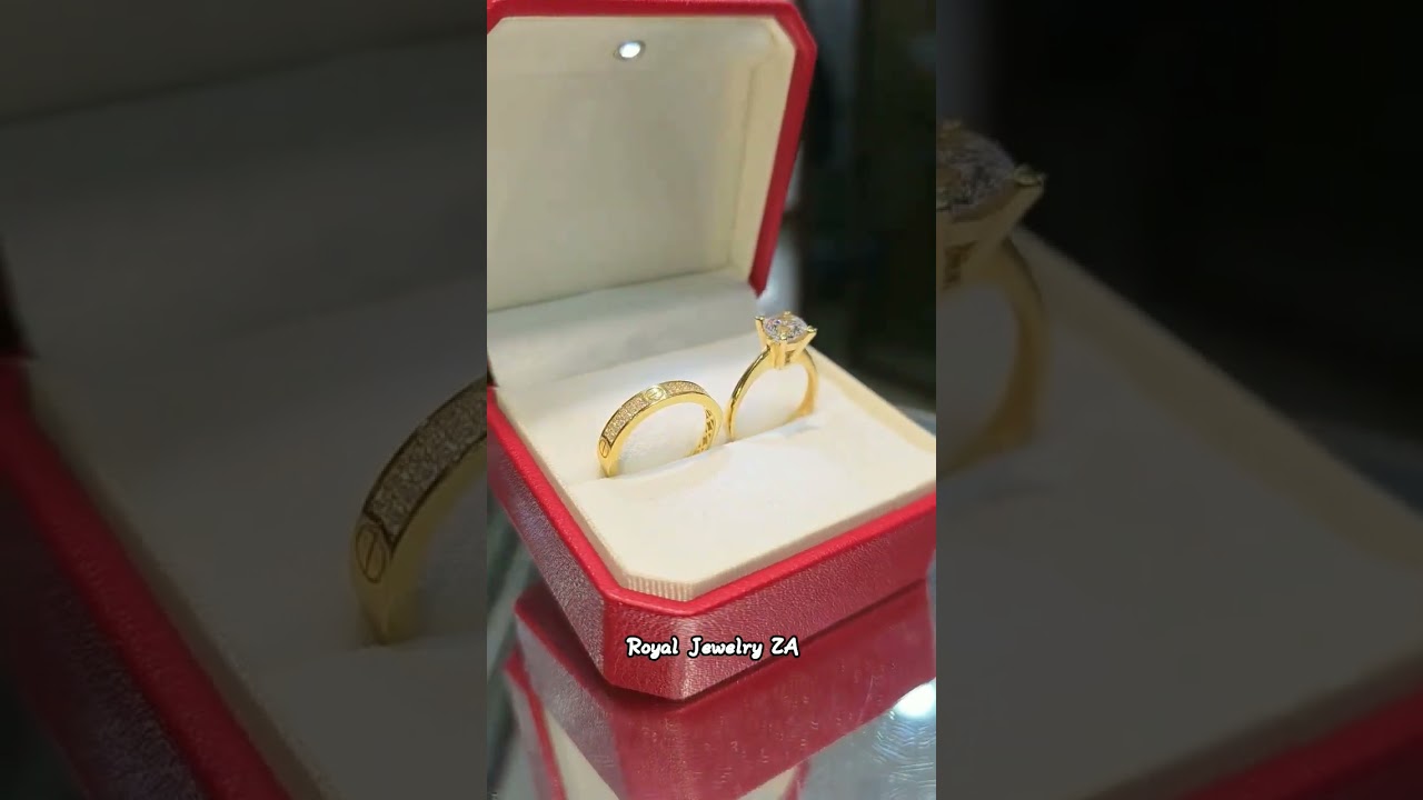 Timeless Gold Couple Rings 💍 | Luxury Engagement Set for Forever Love 