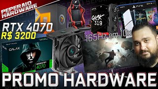 GIRO DE OFERTAS: RTX 4070 CAIU = R$ 3270, Monitor 165Hz R$ 560 em 10x, cupons Kabum, 7800x3D R$ 2250