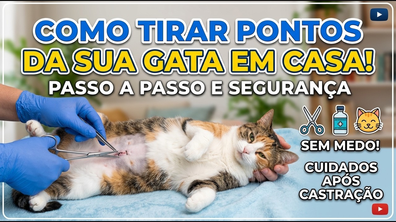Como RETIRAR os pontos da CASTRAÇÃO das gatas - Gatil Hauser