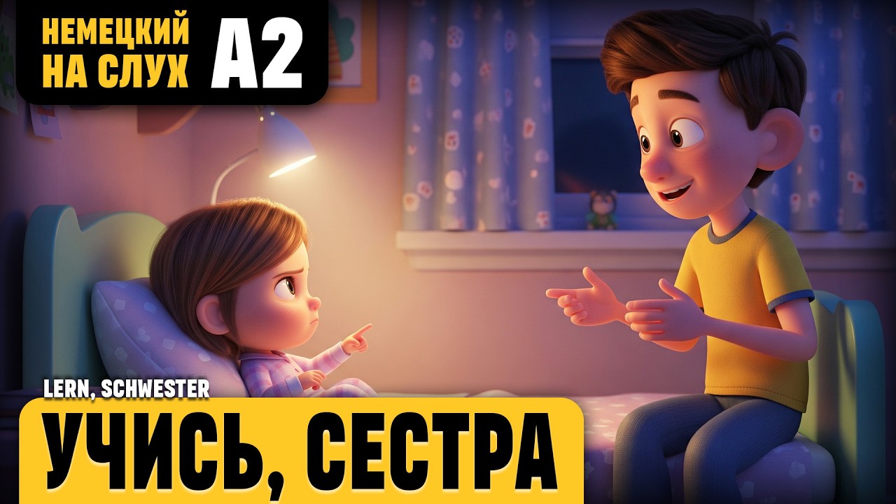 Учись, сестра! Весёлый рассказ (уровень А2). Немецкий на слух.