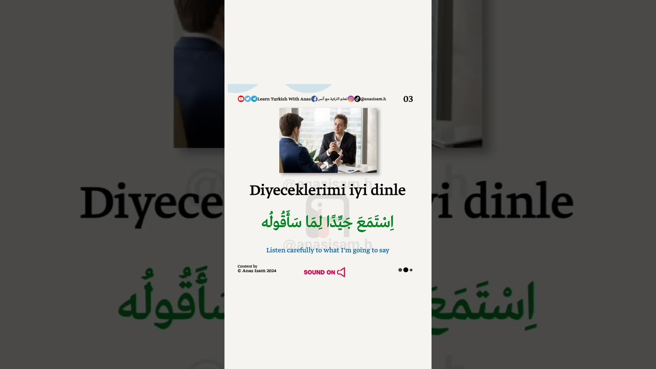 جمل تركية من الحياة التركية / Arapça pratik cümleler /  Daily Turkish & Arabic Phrases