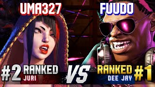 SF6 ▰ UMA327 (#2 Ranked Juri) vs FUUDO (#1 Ranked Dee Jay) ▰ High Level Gameplay