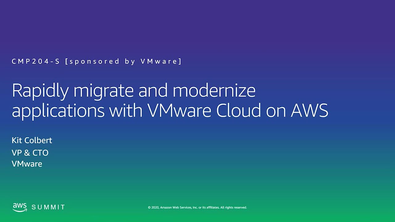 Rapidly migrate and modernize applications with VMware Cloud on AWS ...