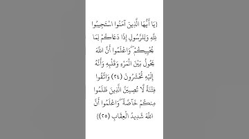 سورة الإنفال (٢٤ - ٢٥ ) _ الشيخ عبد الرحمن العوسى