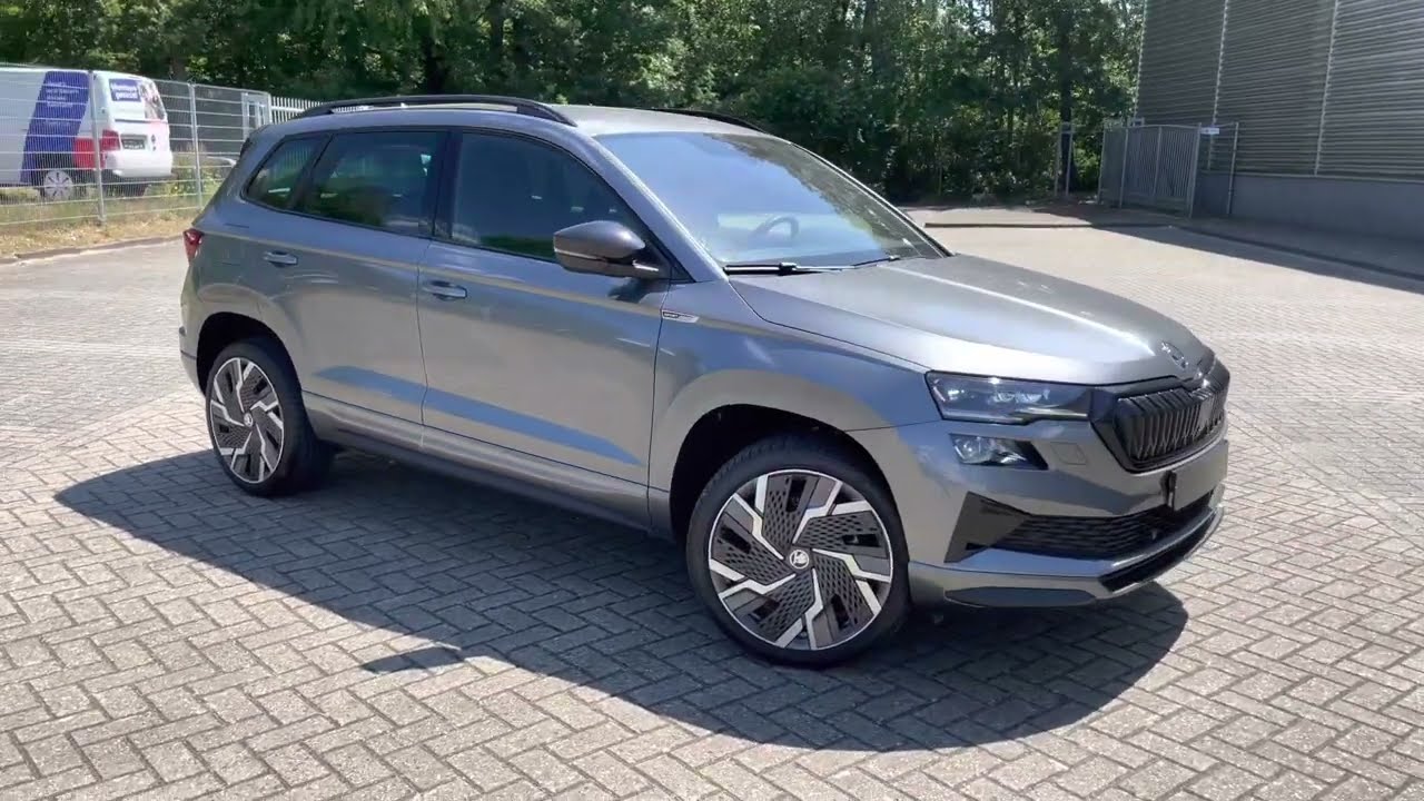Skoda NEW Karoq Sportline 2023 | 4K POV TEST DRIVE | Grapithe Grey | 110kW-150hp | Detail inside ...
