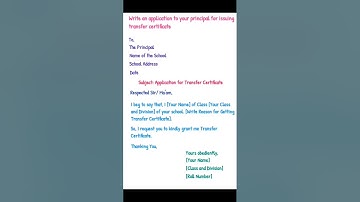 Application for transfer certificate/tc cirtificate in English #application #shorts