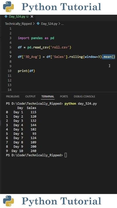 Creating Rolling/Moving Averages With Pandas | Python Tutorial - YouTube