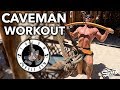 Cave man workout at the jungle gym