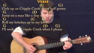Video thumbnail of "Cripple Creek - Guitar Cover Lesson in G with Chords/Lyrics - G C D"