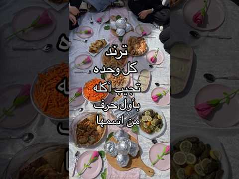 كل وحده جيب اكله اول حرف من اسمها  فيديو ترند بنات ضحك اكلات