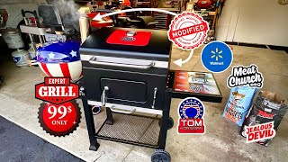 Walmart 24” Charcoal Expert Grill Smoker-Grill! / Low and Slow Modifications! 