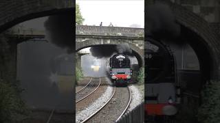 71000 Duke of Gloucester &amp; GWR Class 800 PARALLEL RUNNING at Bath! #shorts #railway #bath