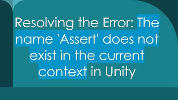 Resolving the Error: The name 