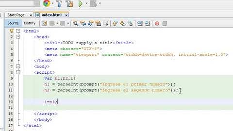 Ejercicio JavaScript-while: Mostrar los números comprendidos entre 2 números