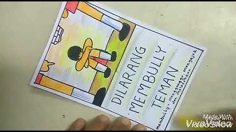 Cara mudah menggambar poster TEMA DILARANG MEMBULY TEMAN | menggbar mudah buat anak SD