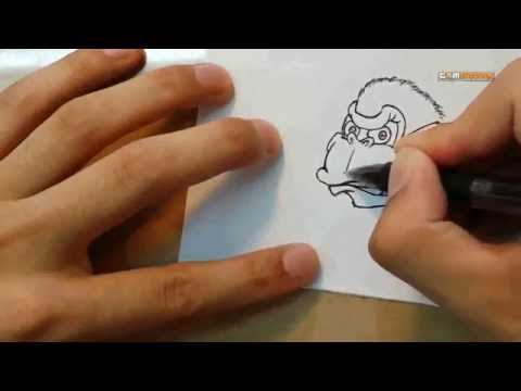 ボールペンイラスト講座 第8キャラ ゴリラ Ballpoint Pen Illustrations Course Kong Youtube