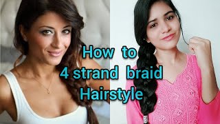 4 strand braid hairstyle | luxy hairstyle | braid side ponytail | daily hairstyle | latest update