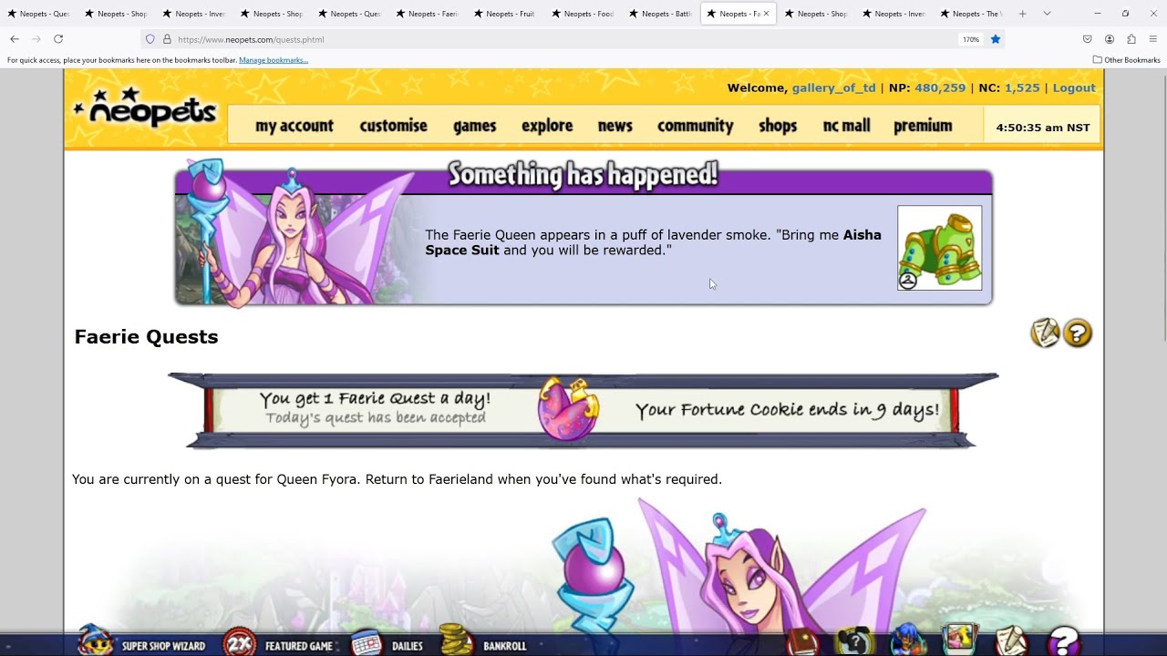 Faerie Quest Fortune Cookie & Refreshed Quest Request Gone Wrong