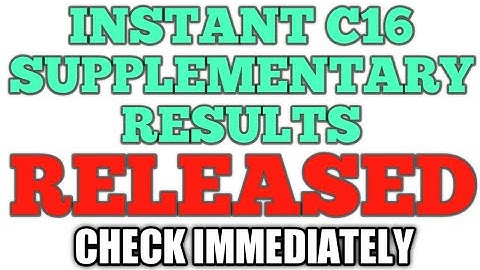 INSTANT C16 SUPPLY RESULTS RELEASED|DIPLOMA RESULTS|INSTANT C16 RESULTS CHECKING PROCESS|MUST WATCH