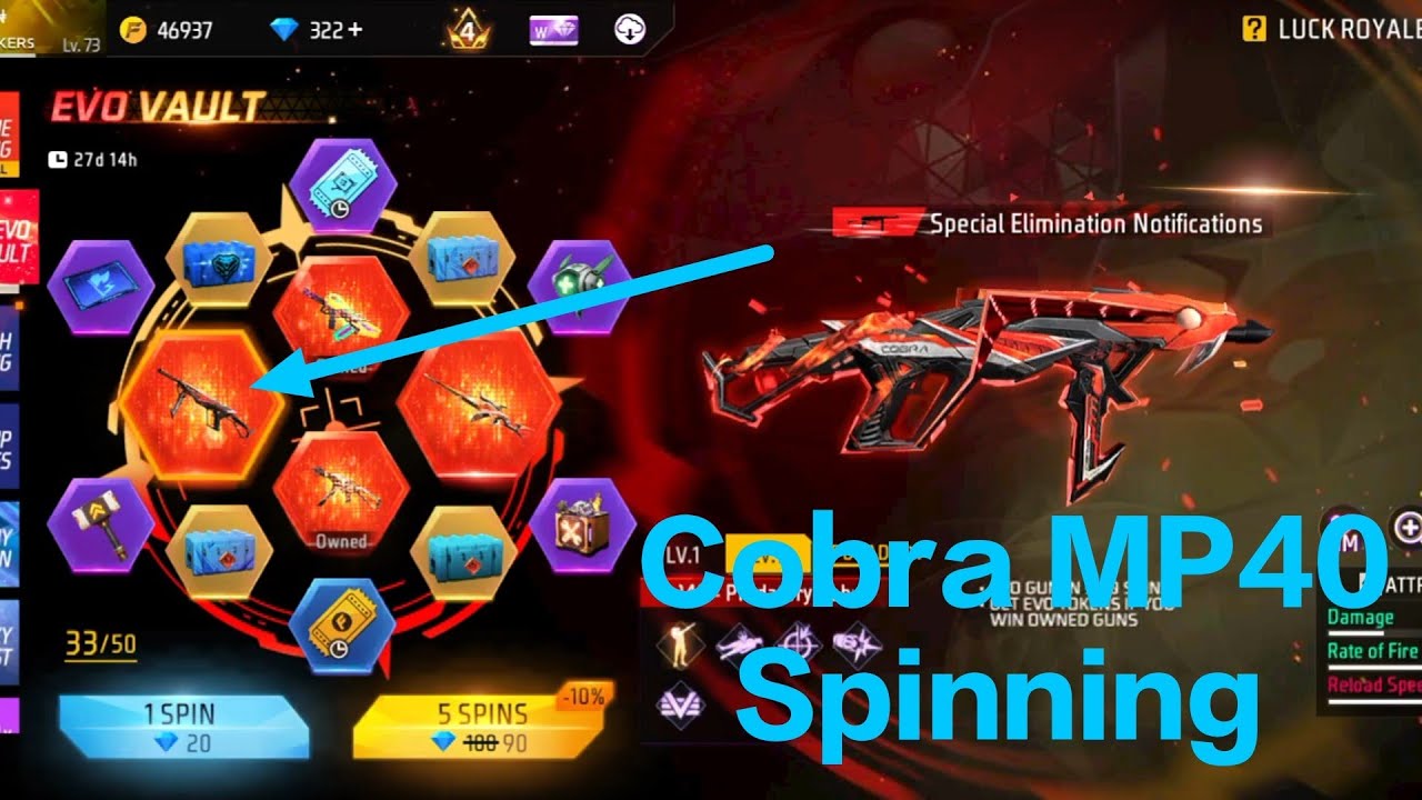 Cobra MP40 Spinning Free Fire Max 