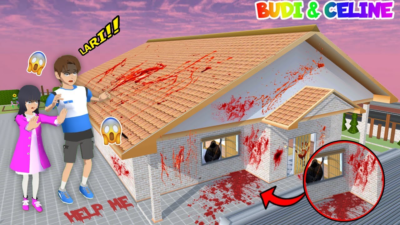 Yuta Mio Panik Lihat Rumah Tiba-tiba Banyak Darah 😱 Mio Takut Masuk Ke Dalam | Sakura School