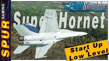 Super Hornet Start Up and Low Level Flight on Training Route | MSFS 2020