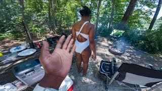 Overnight Camping With My Bro & 2 RANDOM Girls !! screenshot 5