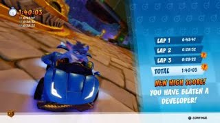 Tiny Temple - Developer Time Trial 1:40:03 Crash Team Racing: Nitro-Fueled