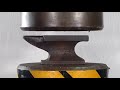 The hydraulic press is so powerful that even the anvil is crushed