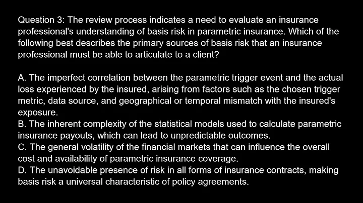 Certificate in Parametric Insurance Free Practice Test And Answers Updated