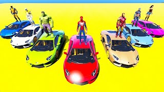 Carros Loucas com Turbina Homem Aranha e Heróis! Crazy Cars and Spiderman Jump Сhallenge