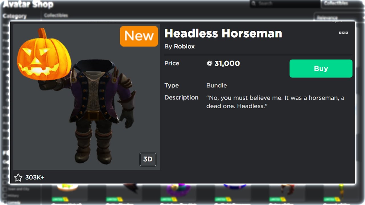 Roblox Headless Horseman rises from the grave and into the Avatar Shop