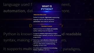 What is Python? Interview One-Liner 🚀