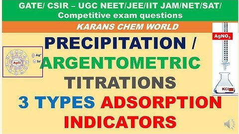 PRECIPITATION / ARGENTOMETRIC Titration 3 TYPES PRECIPITATION INDICATORS Adsorption INDICATORS