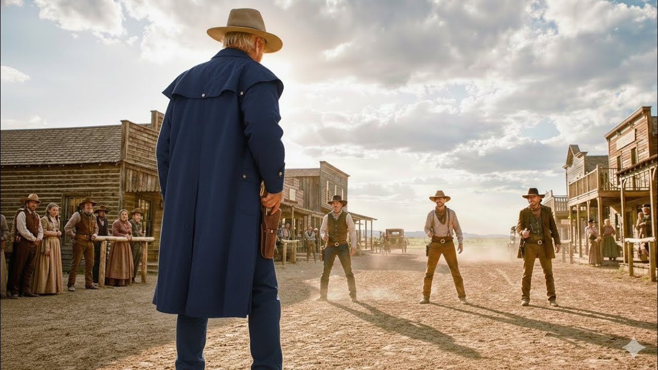 Sie hielten den alten Cowboy für leichte Beute… ABER er zog schneller als die 3 Ba