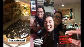 Daniel Diau, Bell Oliver e família finalizam a noite na Pizzaria