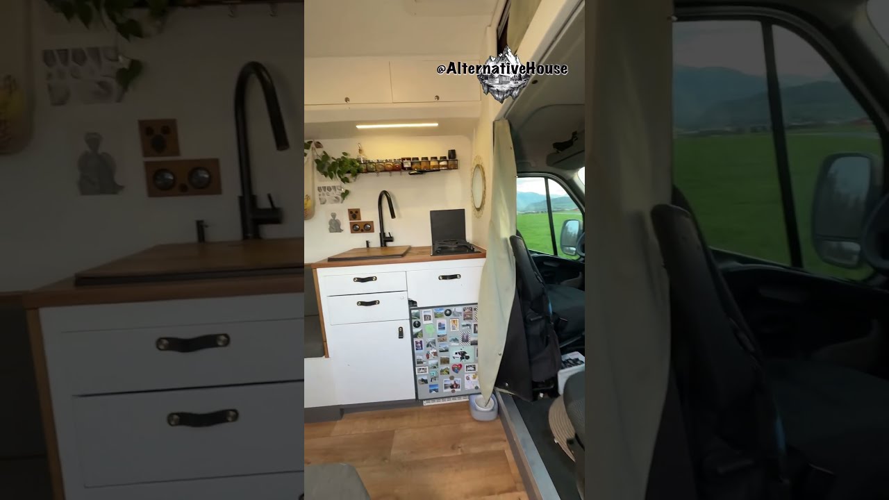 Cat Friendly Self Built Camper Van With A Hidden Toilet And Outdoor Shower
