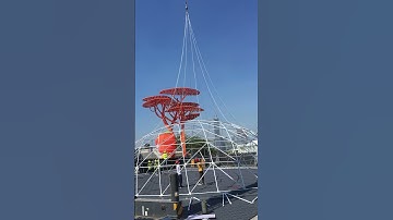 Negative pressure 3D and light projection dome project installation and construction #dome #3d