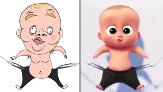 Funny Baby Boss Dance Monkey (Cute Funny Baby) Drawing Meme | Baby Boss